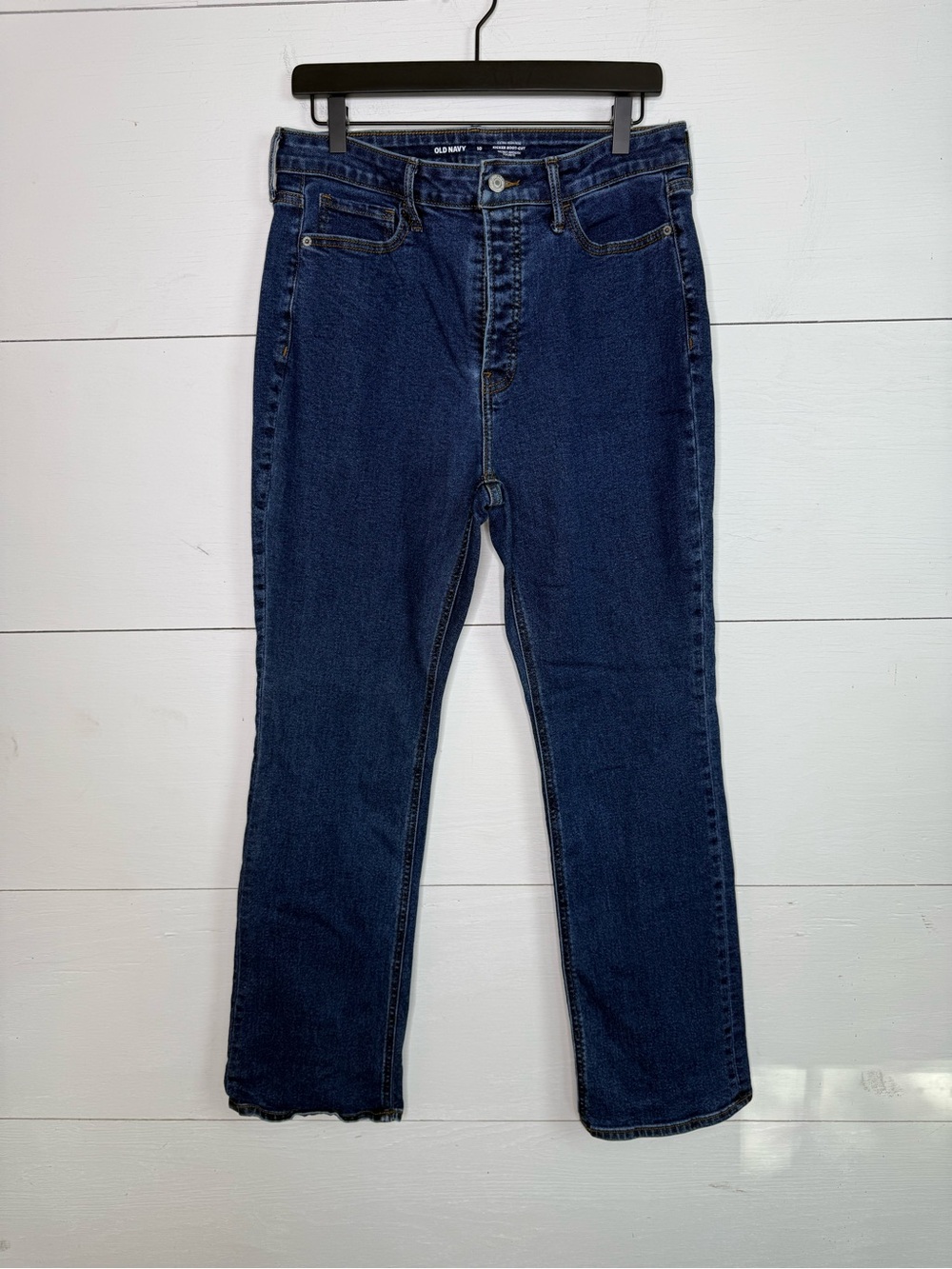 Old Navy • Extra High Rise Kicker Boot Cut Dark New Rinse Jeans Size 10